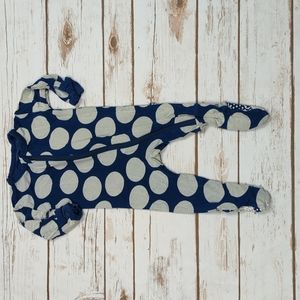 Kickee Pants Blue/Tan Dotted Footies 0-3M